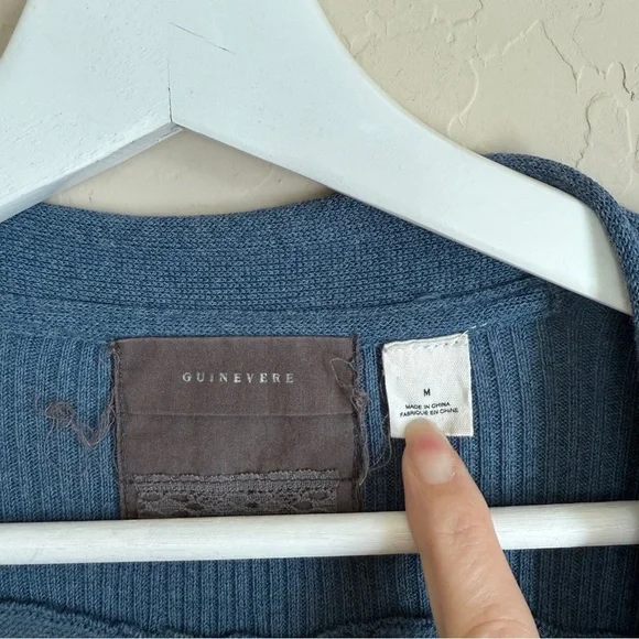 Anthropologie Blue Open Front Lightweight Cardigan Duster Long Sweater Medium - Picture 2 of 9